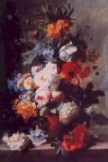 Still Life of Flowers in a Vase on a Marble Ledge, Jan van Huysum